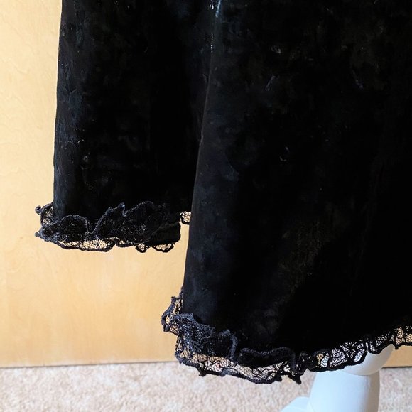 NWT Sz 8 AKS Amy K Su Black Velvet Swingy Skirt - Picture 2 of 4